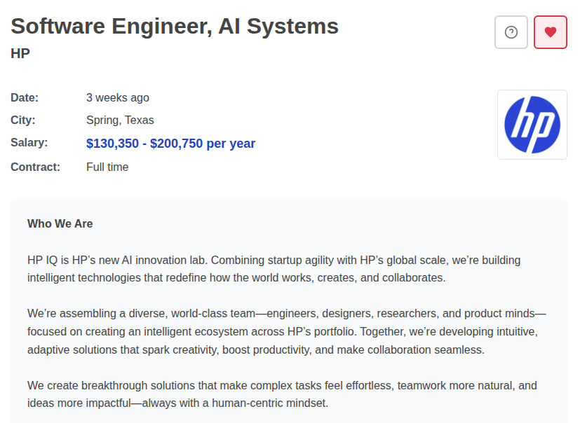 Bookmark Icon on Job Listing