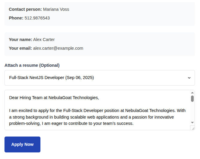 Job Application Form