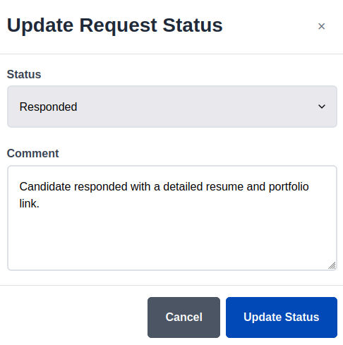 Resume Request Status Update